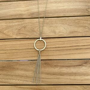 Banana Republic Gold Circle Tassel Necklace